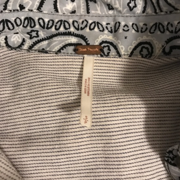 Free People All Patched Up Chambray Button Down - Picture 5 of 7